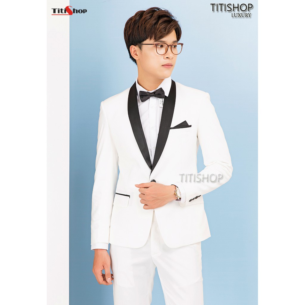 Áo Vest Nam Titishop AVN285 Trắng Viền cổ