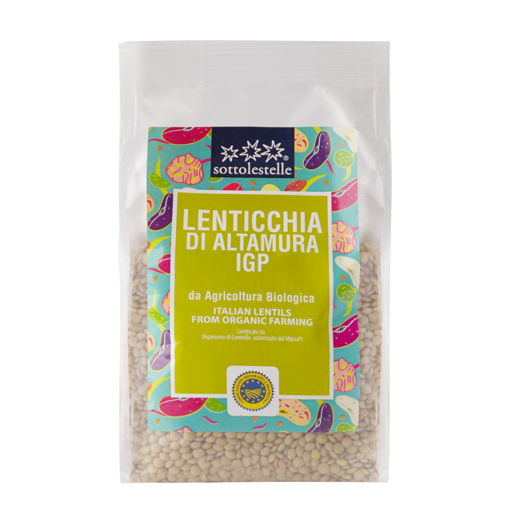 Đậu Lăng Xanh Hữu Cơ Sottolestelle 400g Organic Green Lentils Alltamura IGP