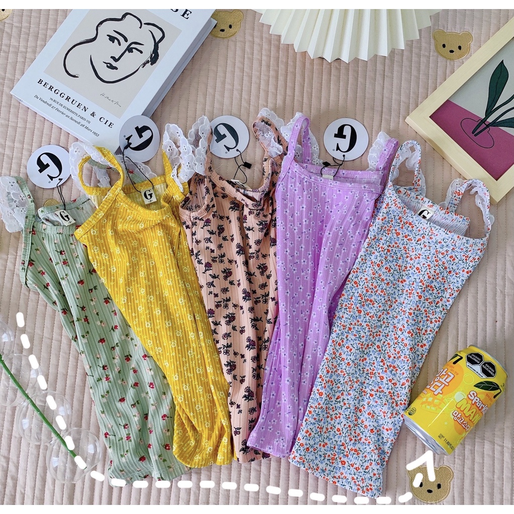 Lyvyshop - (Thun gân chính phẩm) Đầm hai dây bé gái siêu dễ thương từ 08-24kg