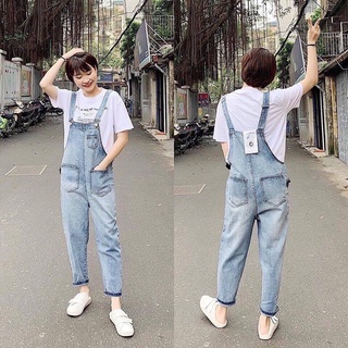 Quần Yếm Dài thiết kế Kichistore , Yếm Jean ống suông chất vải cao cấp nữ MY999