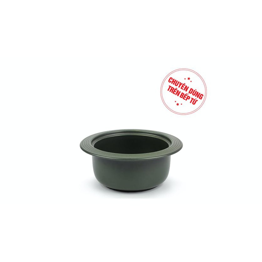 Nồi dưỡng sinh vành tròn 2.2L và 4L  kèm nắp núm liền  - HealthyCook - Xanh rêu