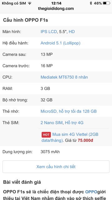 Điện Thoại Oppo F1s ( 3GB/32GB ). Hàng chính hãng, like new còn đẹp 90%. | BigBuy360 - bigbuy360.vn