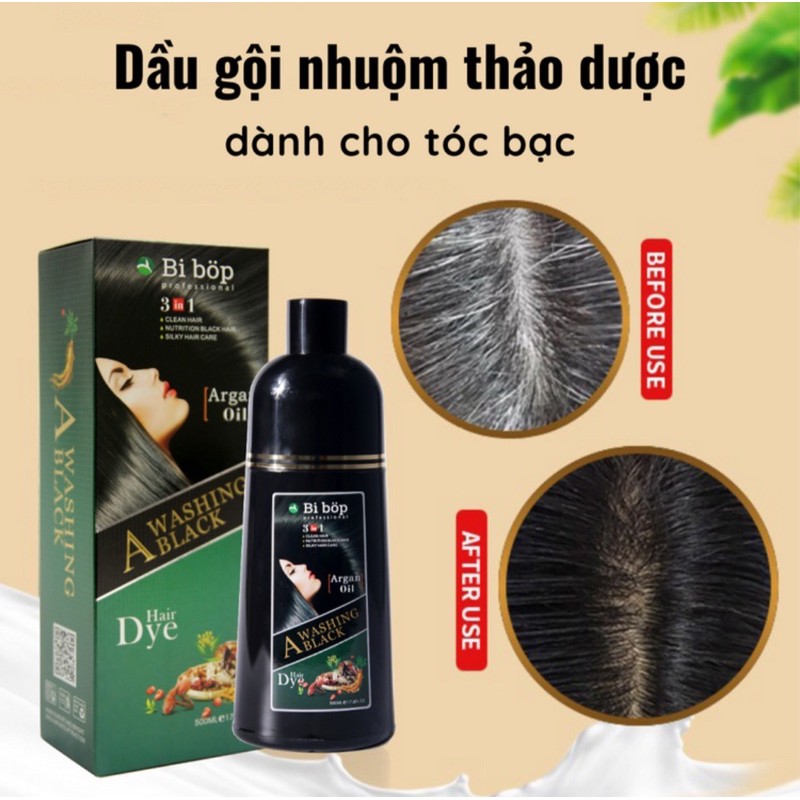 DẦU GỘI NHUỘM TÓC ĐEN/NÂU MẪU MỚI NHẬT BẢN 500ML - GỘI LÀ ĐEN TÓC - DÀNH CHO LỨA TUỔI TRUNG NIÊN | BigBuy360 - bigbuy360.vn