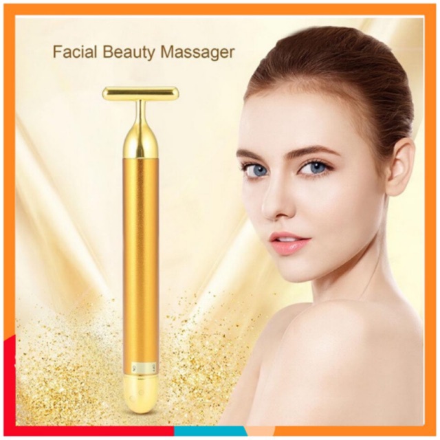 [FREESHIP] Máy Masage Rung Nhanh Energy Beauty Bar Gold 24k, Chăm Sóc Da, Thon Gọn Mặt.