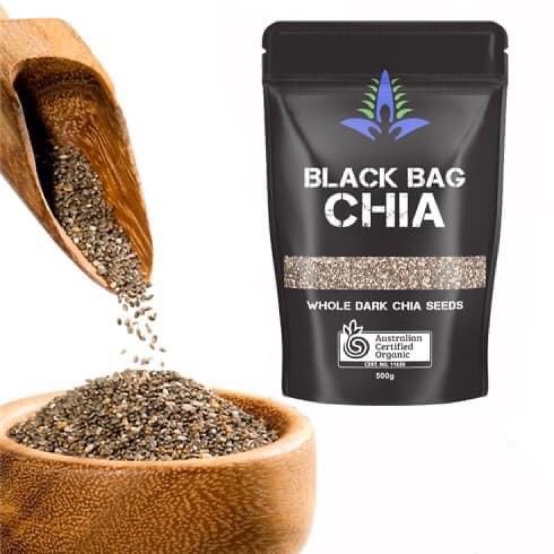 [1KG] Hạt Chia Đen Úc BLACK BAG - hàng nhập khẩu chính hãng 100% (Cam Kết Ko Pha Trộn) date mới túi 500gr | SaiGonFood