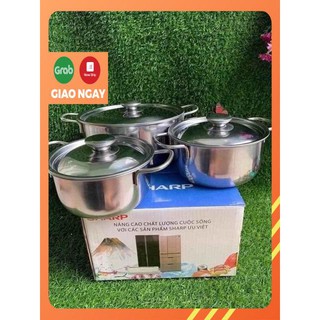 BỘ 3 NỒI INOX SHARP CAO CẤP
