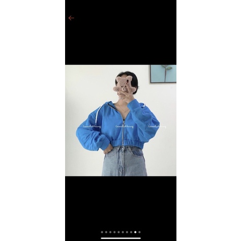 ÁO KHOÁC NỈ CROPTOP TAY PHỒNG CÓ MŨ SIÊU XỊN CHO CÁC CHỊ EM - THỜI TRANG HÀN QUỐC 2022 HIYU FASHION