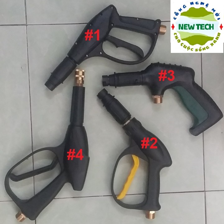 Súng xịt rửa xe chân ren 22mm các loại - dùng cho máy xịt rửa xe có chức năg tự ngắt khi nhả cò
