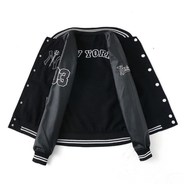 Áo bomber da tay bóng chày New York 03 | BigBuy360 - bigbuy360.vn