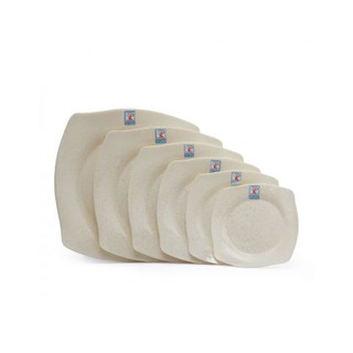 Dĩa Vuông vân đá trắng nhựa melamine cao cấp Fataco