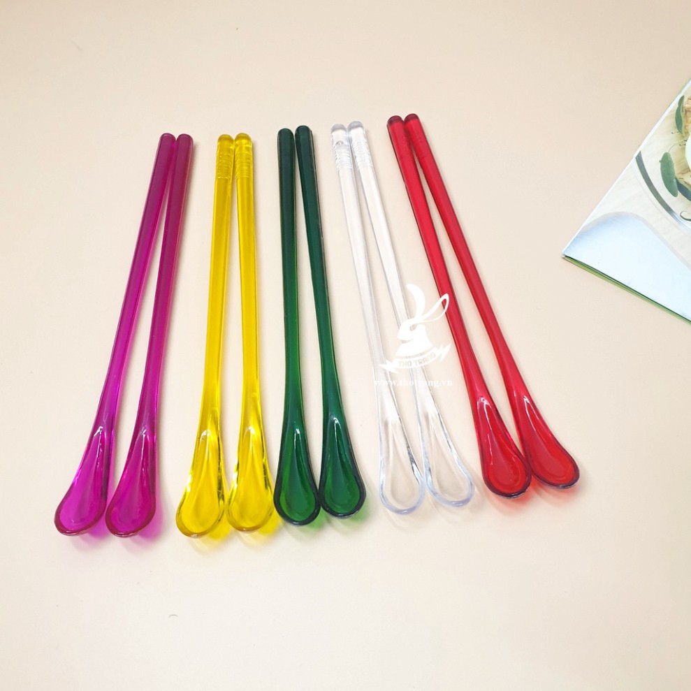 Muỗng khuấy cà phê, sinh tố, cocktail Rico nhiều màu, nhiều size