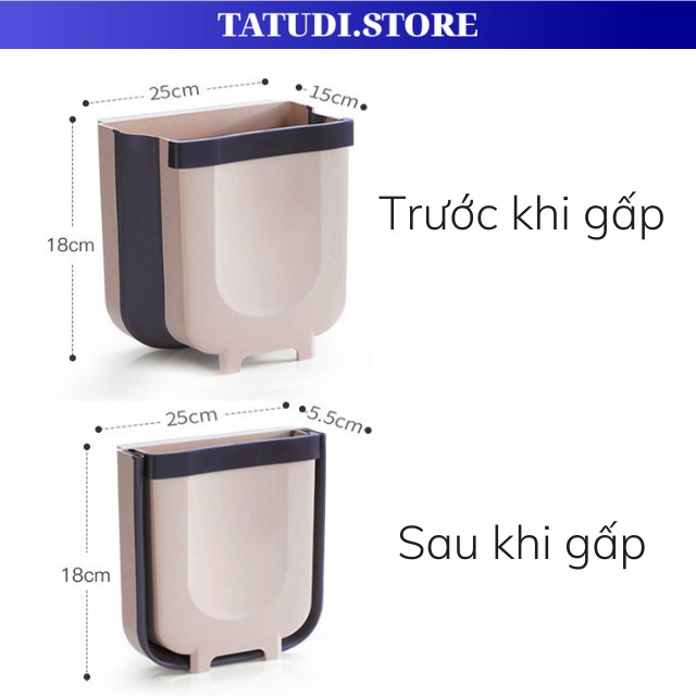 Thùng rác gấp gọn mini thông minh đa năng kẹp tủ treo cho nhà bếp vô cùng tiện lợi