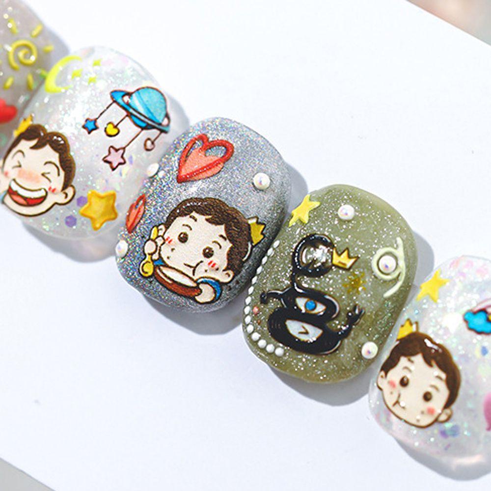 Miếng Dán Trang Trí Móng Tay Tự Dính Họa Tiết Hoạt Hình 5D DIY