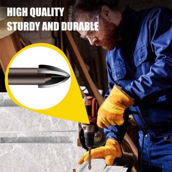 Set 2 mũi khoan tam giác bằng hợp kim cứng đa năng chuyên dụng cho kính/gạch/kim loại