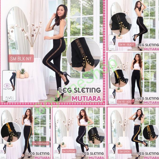 Nhập Khẩu Cao Cấp Quần Legging Nữ / Xà Cạp Jumbo Ngọc Trai Có Dây Kéo