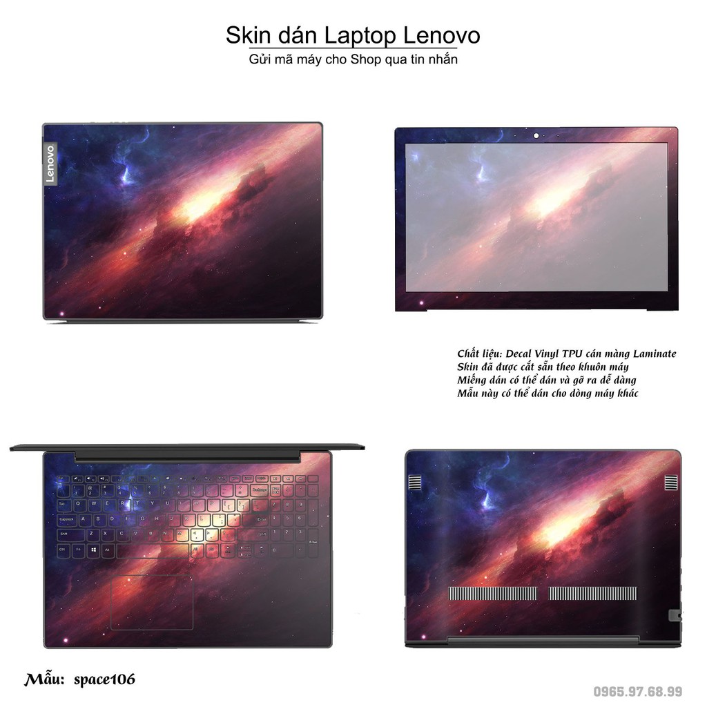 Skin dán Laptop Lenovo in hình không gian nhiều mẫu 18 (inbox mã máy cho Shop)