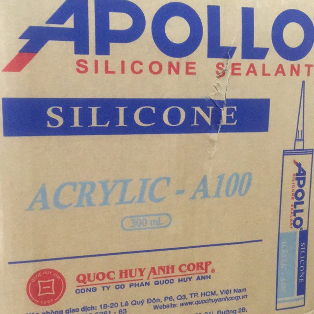 KEO SILICONE APOLLO A100 MÀU TRẮNG GẮN TƯỜNG(Keo Silicon)