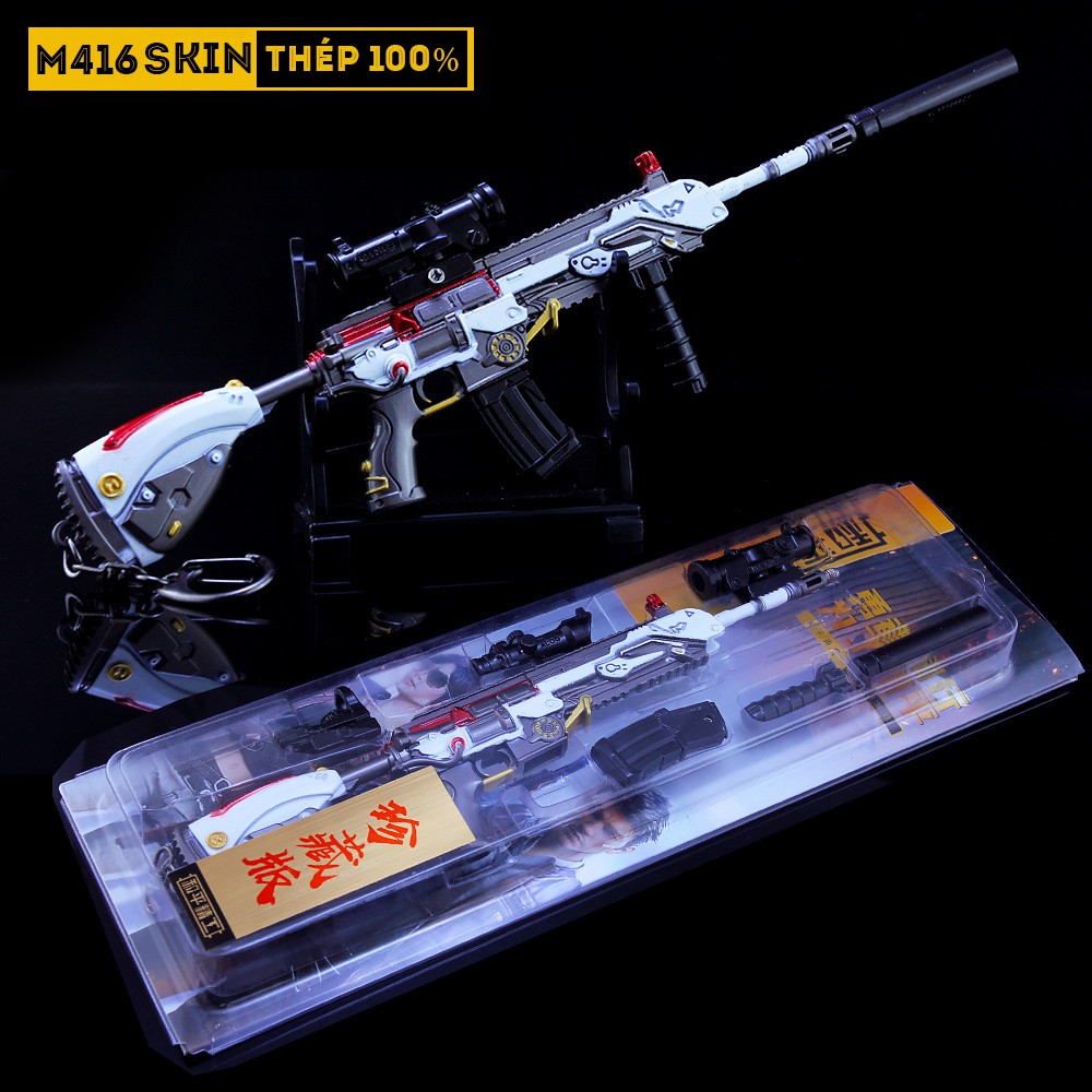 Mô HÌnh PUBG M416 SKin Người Du Hành Tặng Kèm FUll Phụ Kiện Và Kệ Trưng Bày 19cm