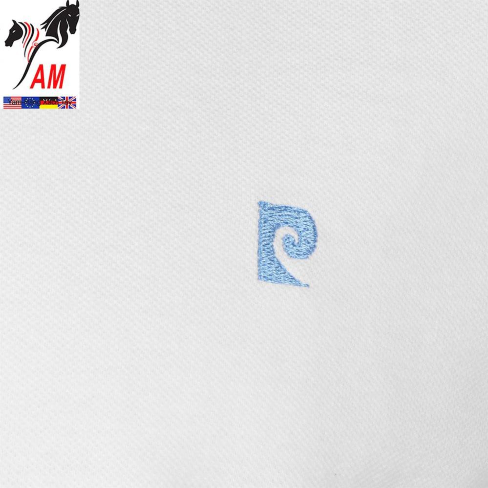 [100% cotton] Áo Thun nam không cổ Pierre Cardin Plain Polo Shirt Mens Cao Cấp (White - Size EU - UK) *