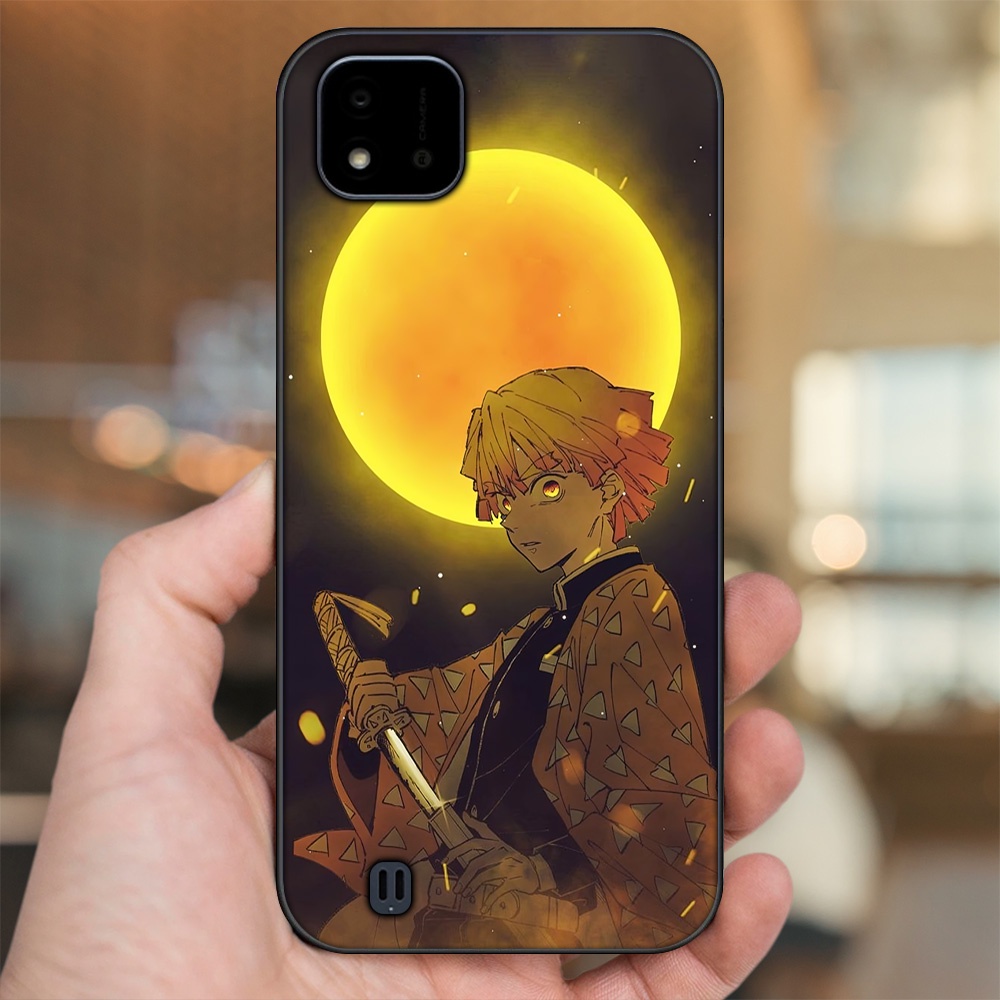 Ốp lưng Realme C11 2021, C20 viền đen in hình Zenitsu Kimetsu no Yaiba