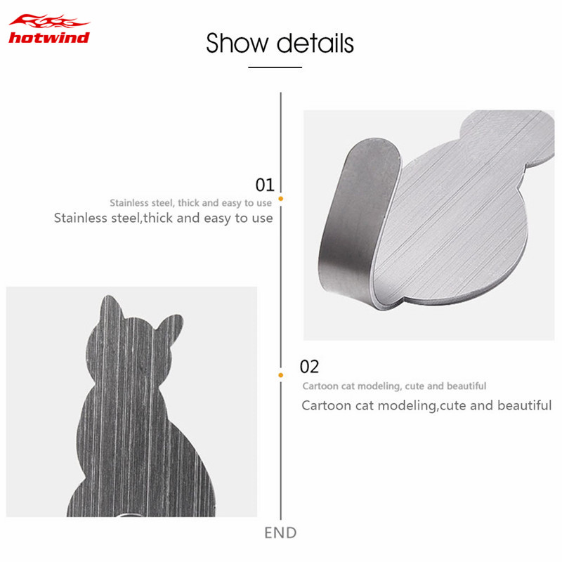 Móc Treo Đồ Gắn Tường Hình Mèo Xinh Xắn