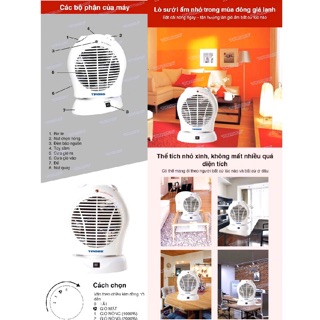 Quạt sưởi Tiross TS944 2 cánh 2000w