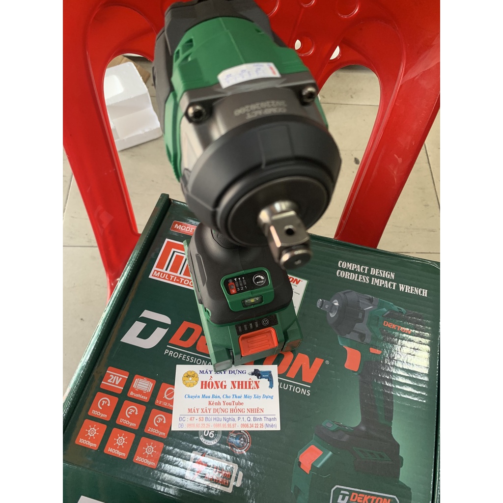 Thân máy mở bulong Dekton M21-IW520NCP lực siết 520Nm sử dụng chân pin Makita