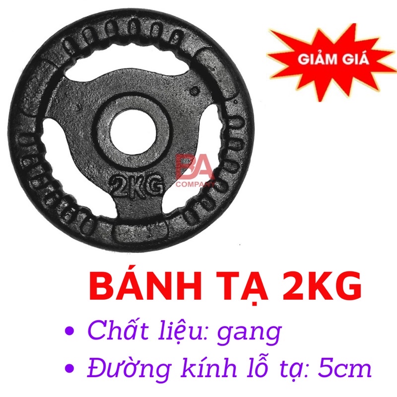 Bánh Tạ 2kg/ Miếng Tạ Gang 2kg