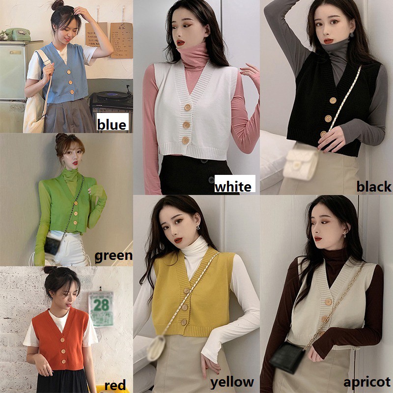 Áo Cardigan Dệt Kim Không Tay Cổ Chữ V Màu Trơn Kiểu Dáng Thời Trang Cho Nữ | BigBuy360 - bigbuy360.vn