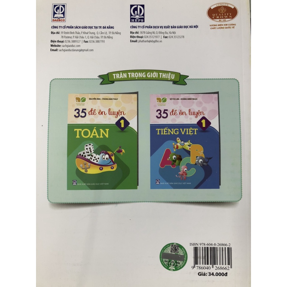 Sách - 35 đề ôn luyện Toán lớp 1