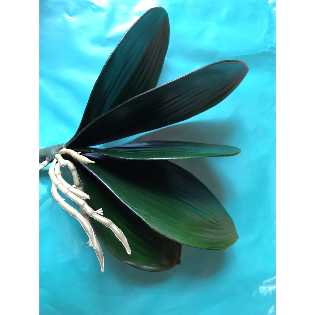Cụm Lá Lan Giả Có Rễ Chất Liệu Cao Su Cao Cấp - Lá Lan Giả Decor Trang Trí Nhà, Cắm Bình Để Bàn, Chụp Ảnh