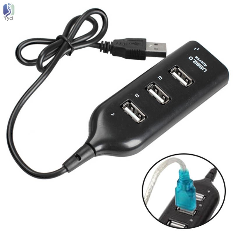 Yy 4 Port USB 2.0 High Speed Mini Hub Socket Dock for Laptop PC@VN