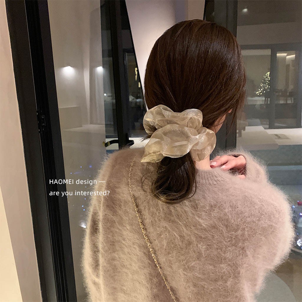 Dây Buộc Tóc Scrunchies Vải Lưới Phi Bóng Sang Trọng Buta Sc12