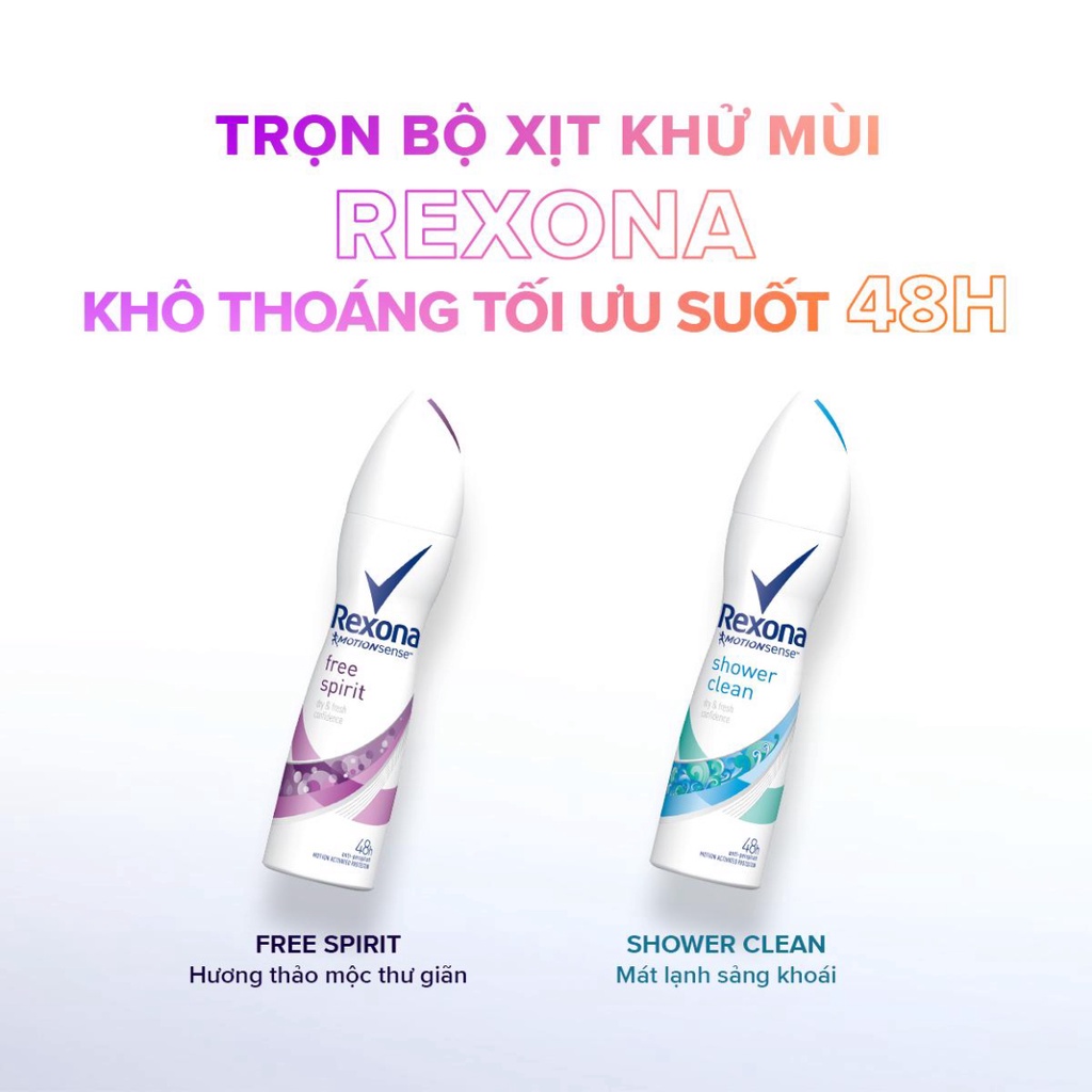 Xịt khử mùi Rexona khô thoáng tối ưu mát lạnh sảng khoái dành cho nữ, 150ml