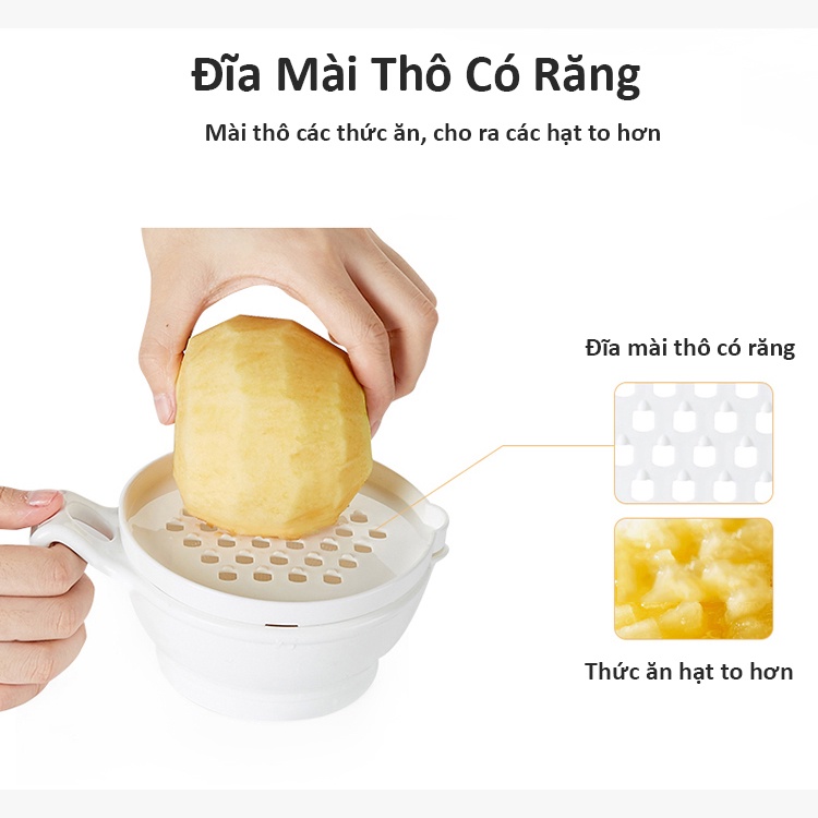 Bộ Chế Biến Thức Ăn Tập Ăn Dặm Kiểu Nhật Cho Bé Gồm 7 Món Vắt Cam, Bào, Nghiền, Lọc Thức Ăn