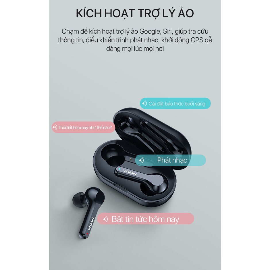 [Mã ELRVA70K giảm 8% đơn 299K] Tai Nghe Bluetooth TWS VIVAN Liberty T200 - Cảm Ứng - Playtime Đến 22H - Chống Nước IPX4 | BigBuy360 - bigbuy360.vn