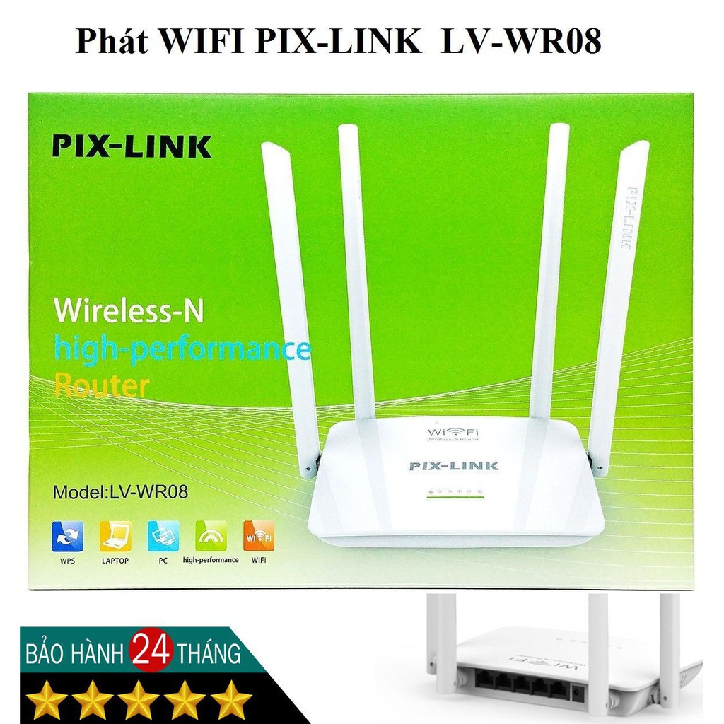 Bộ Phát WIFI PIX-LINK LV-WR08 – Router 4 Ăng Ten Chuẩn N Không Dây Tốc Độ 300Mbp