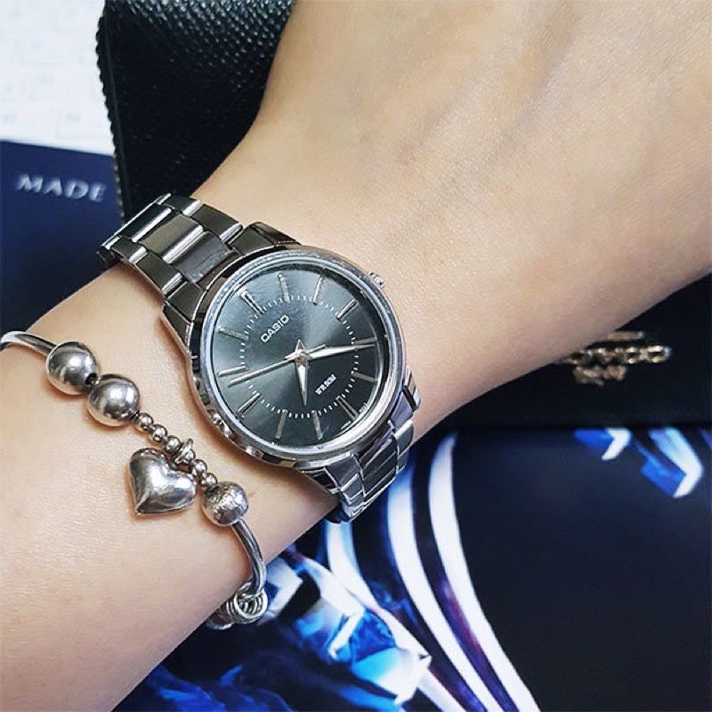 Đồng hồ đôi nam nữ dây kim loại Casio Anh Khuê MTP/LTP 1303D-1A