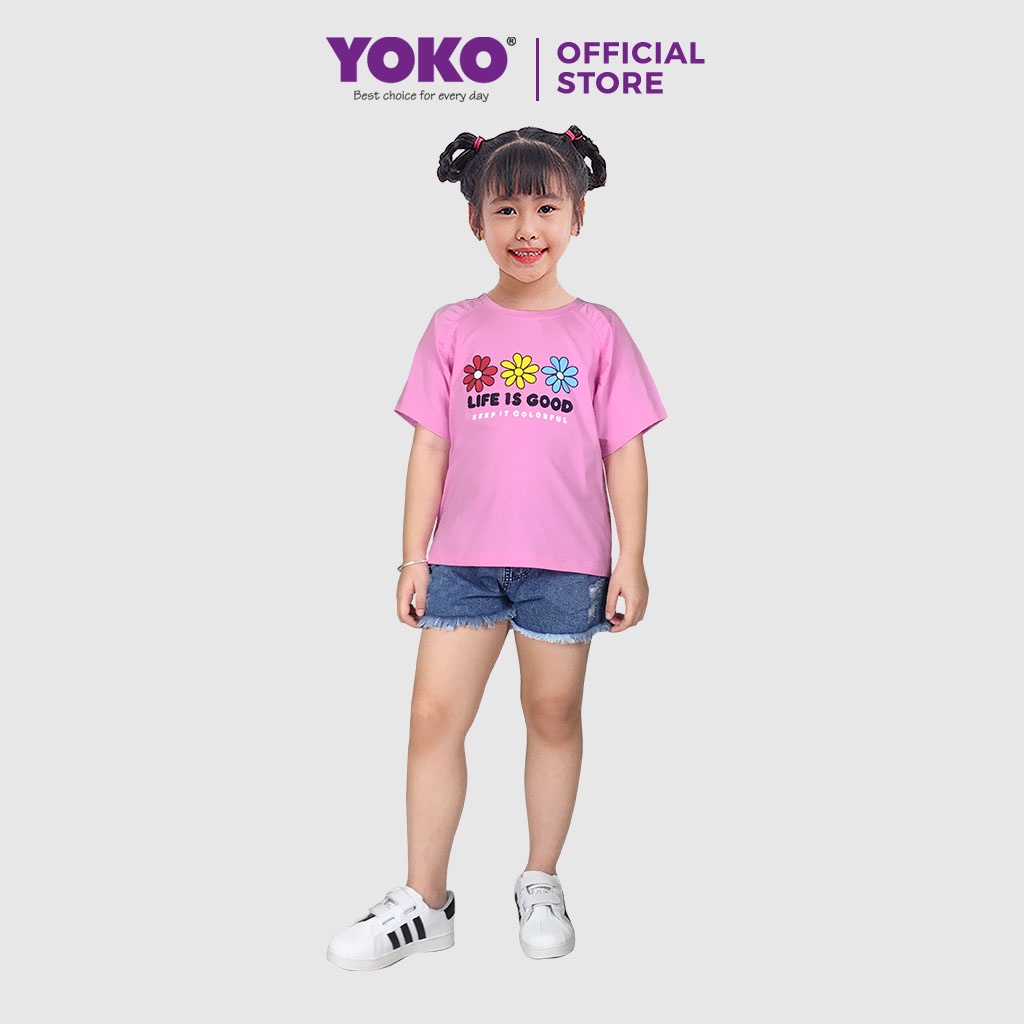 Bộ Quần Áo Thun Bé Gái Tay Ngắn Quần Jean (1-5 Tuổi) YOKO KID’S FASHION 21369G