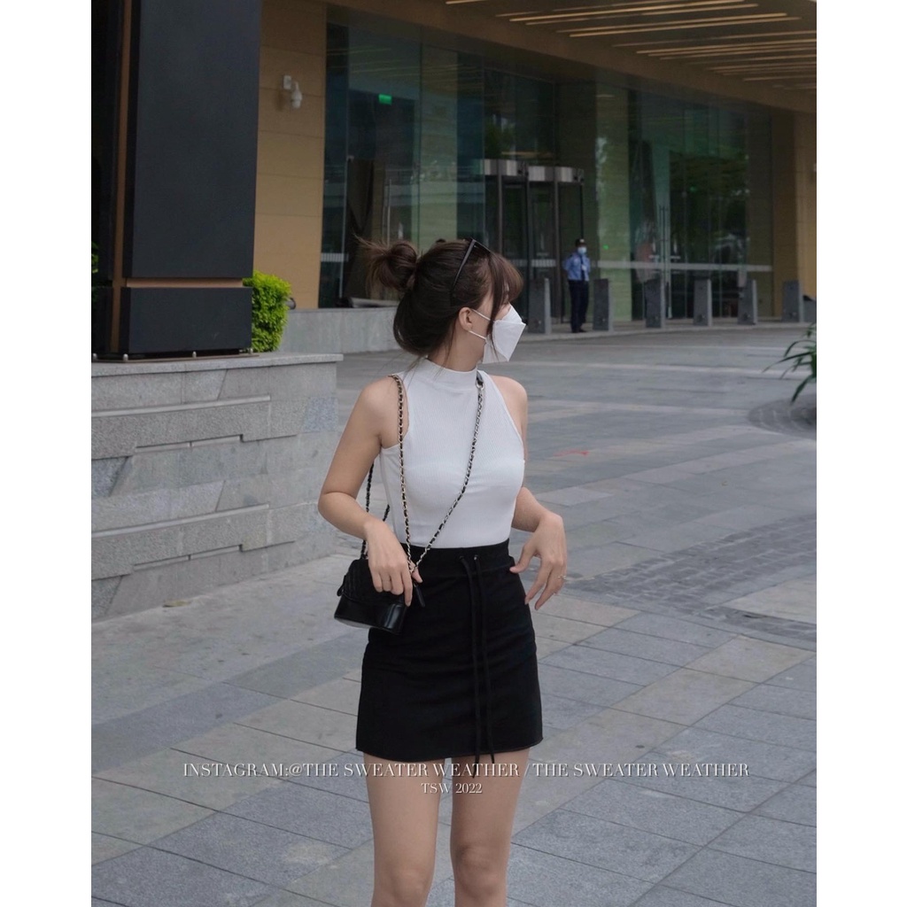 (Ảnh thật) Chân váy thun trơn da cá sporty the.sweaterweather TSW