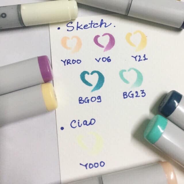 Set 4 cây copic Sketch+ciao copic ( không có cây y21)