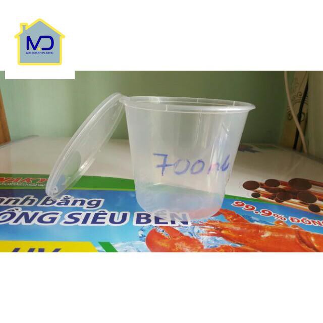 (hot) Hộp nhựa tròn Thuận Lợi 700ml có nắp đậy. Hàng Sài Gòn (chính hãng microwave)