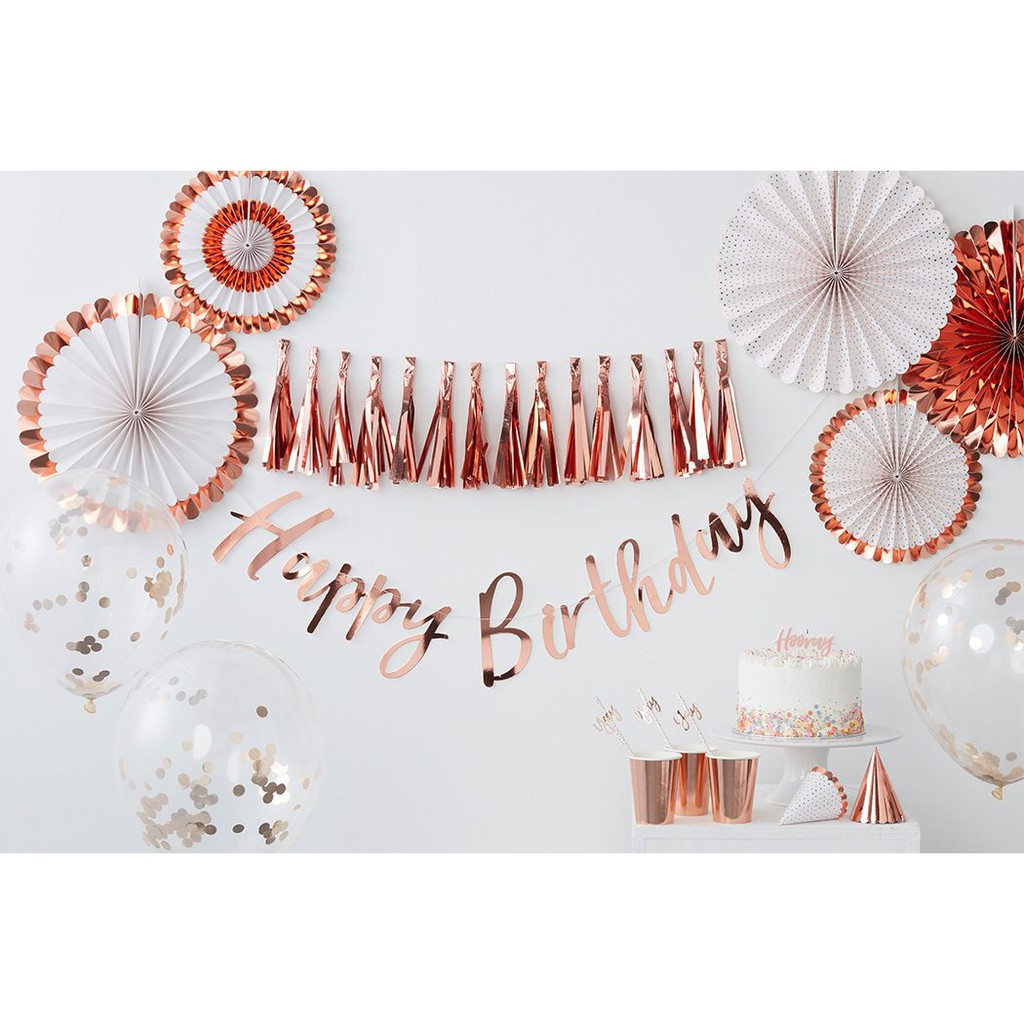 Dây Chữ Happy Birthday Trang Trí Tiệc Sinh Nhật Cùng Các Combo Bong Bóng, Dây Happy Birthday Ép Kim Chữ Kiểu