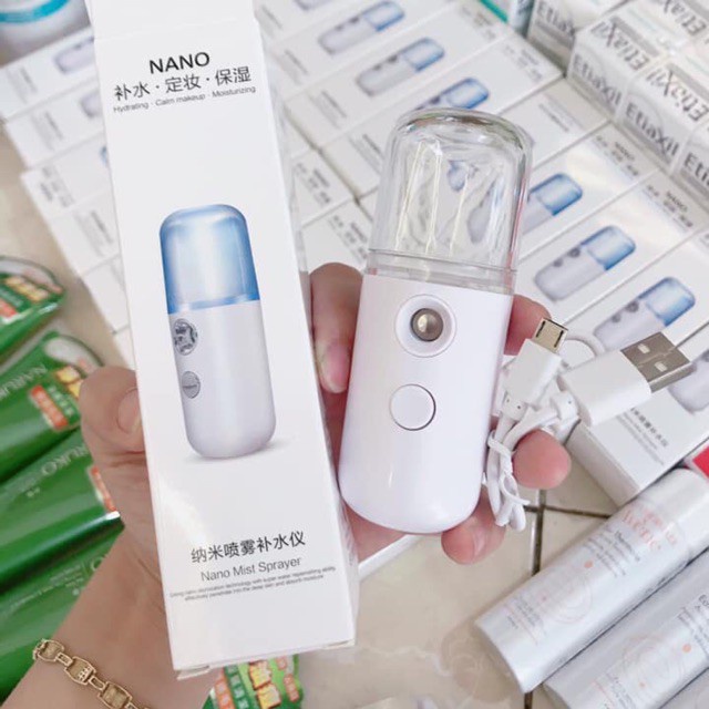 Máy Xịt Khoáng Phun Sương Tạo Ẩm Nano Mini Cầm Tay Chăm Sóc Da