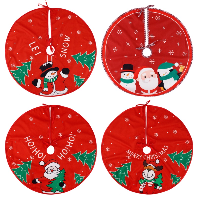 Thảm Trải Sàn Hình Tròn In Họa Tiết Tuần Lộc / Ông Già Noel Trang Trí Cây Thông Giáng Sinh Năm Mới