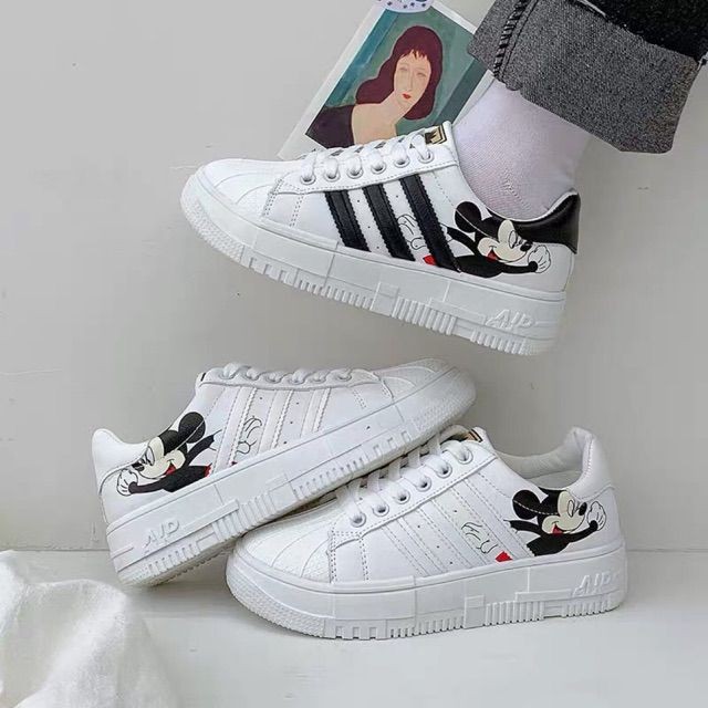 (ORDER) Giày thể thao kẻ sọc MICKY BIG SIZE 36-42 - Ảnh thật