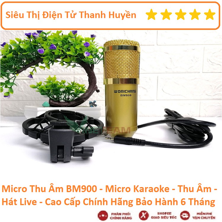 Micro Thu Âm BM900 - Micro Karaoke - Thu Âm - Hát Live - Cao Cấp Chính Hãng Bảo Hành 6 Tháng