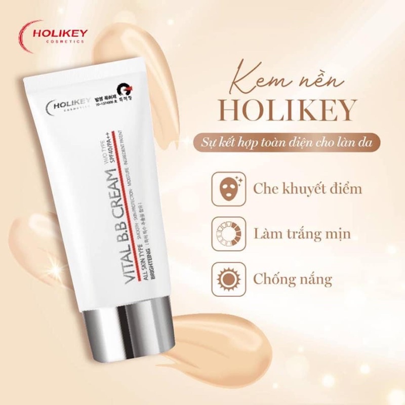 Kem Nền Che Khuyết Điểm Chống Nắng Giảm Nám Sạm Holikey Vital BB Cream