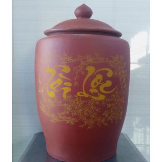 Hũ đưng gạo sứ Bát Tràng đất đỏ 12kg gạo