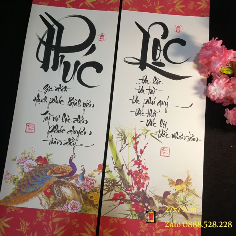 Combo hai chữ Phúc Lộc 27x79cm